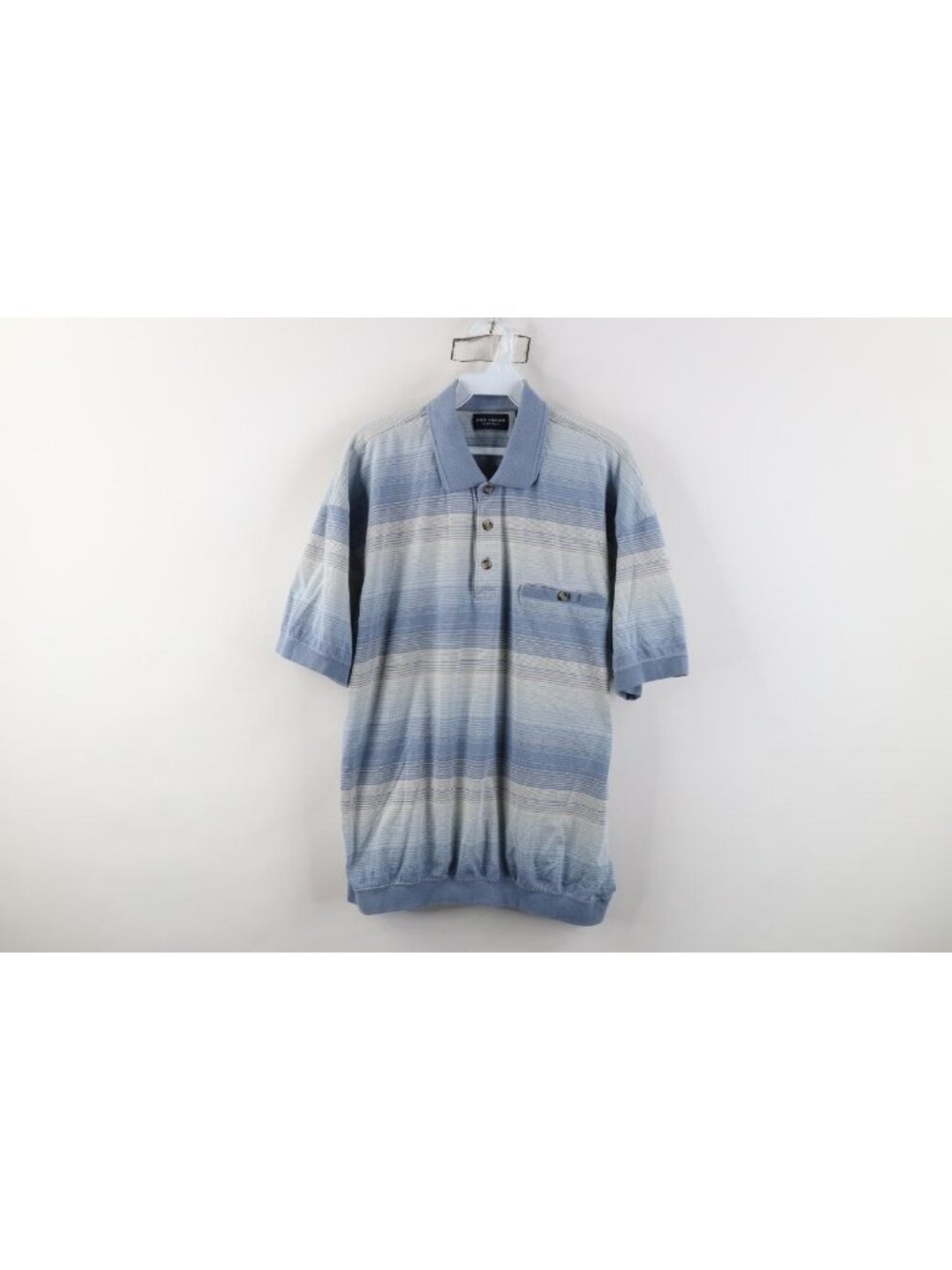 Vtg 90s Streetwear Mens XL Faded Striped Color Block Knit Pullover Polo Shirt